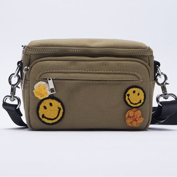 Zara - Smiley Canvas Crossbody Bag - Picture 1 of 4